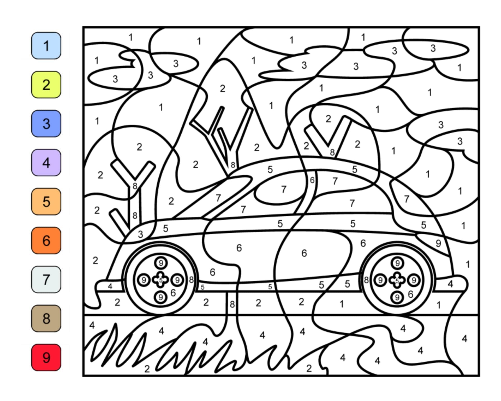 printable car pictures to color