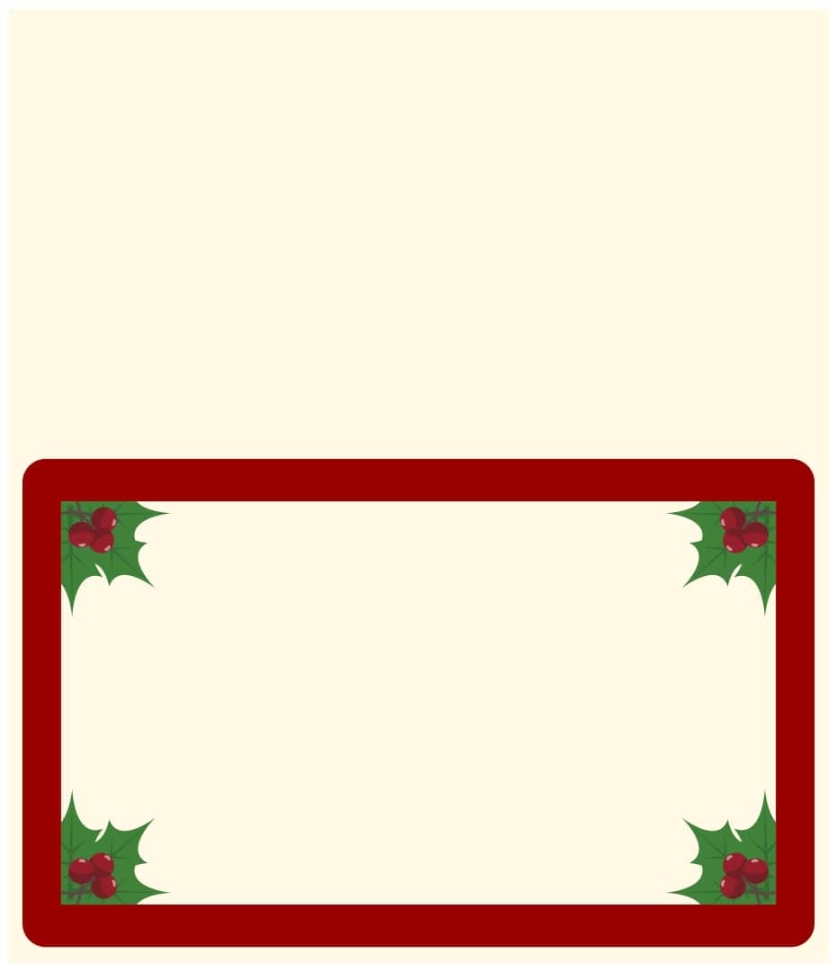 Printable Christmas Place Cards Template Printable JD