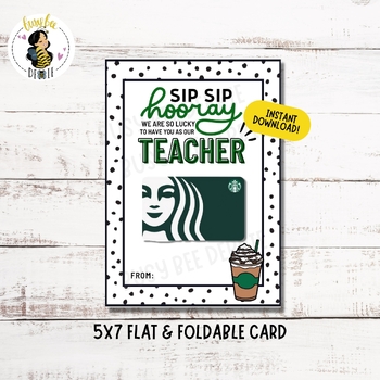 Printable Coffee Gift Card Holder Card Starbucks Gift Card For Teachers