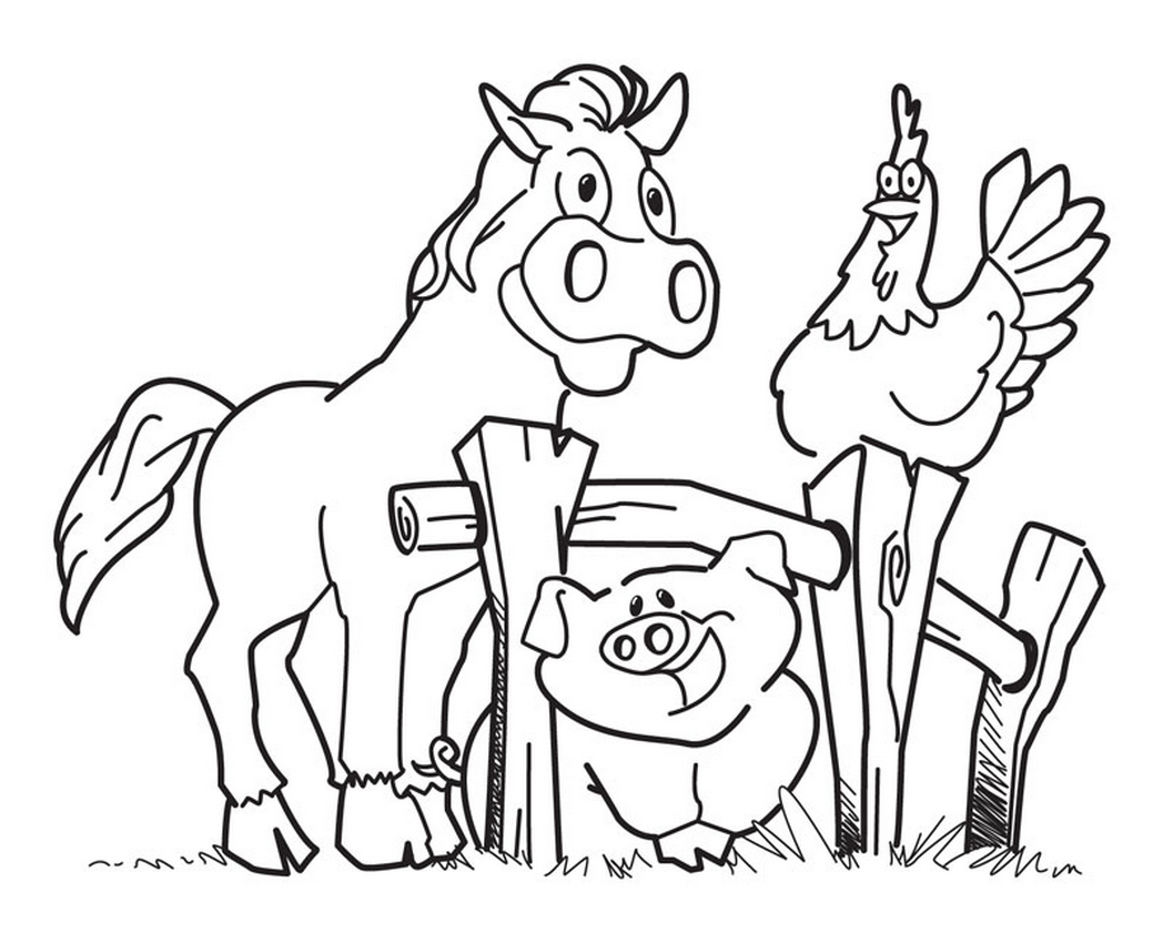 Printable Coloring Pages Barn With Animals Coloring Home