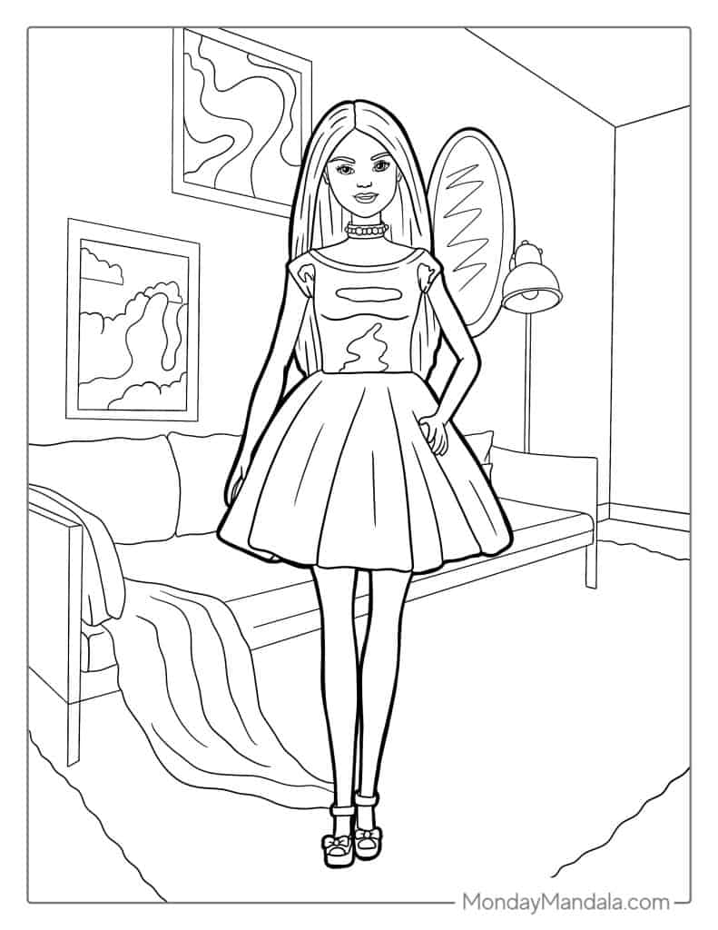 Printable Coloring Pages For Girls Barbie Get This Easy Preschool 