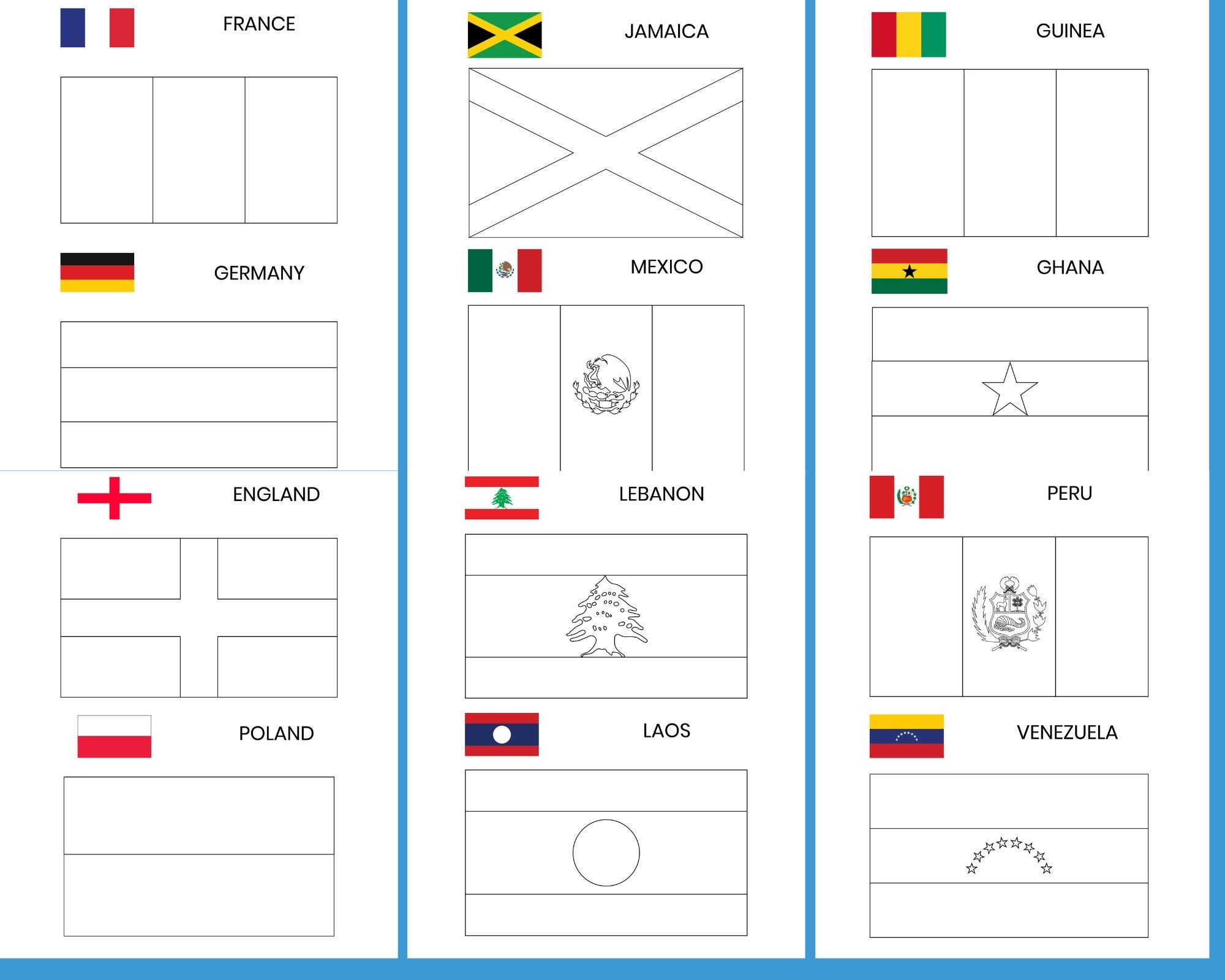 Printable Coloring Pages Of Country Flags
