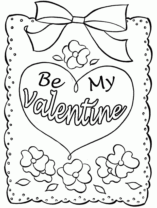 Printable Coloring Valentines Cards