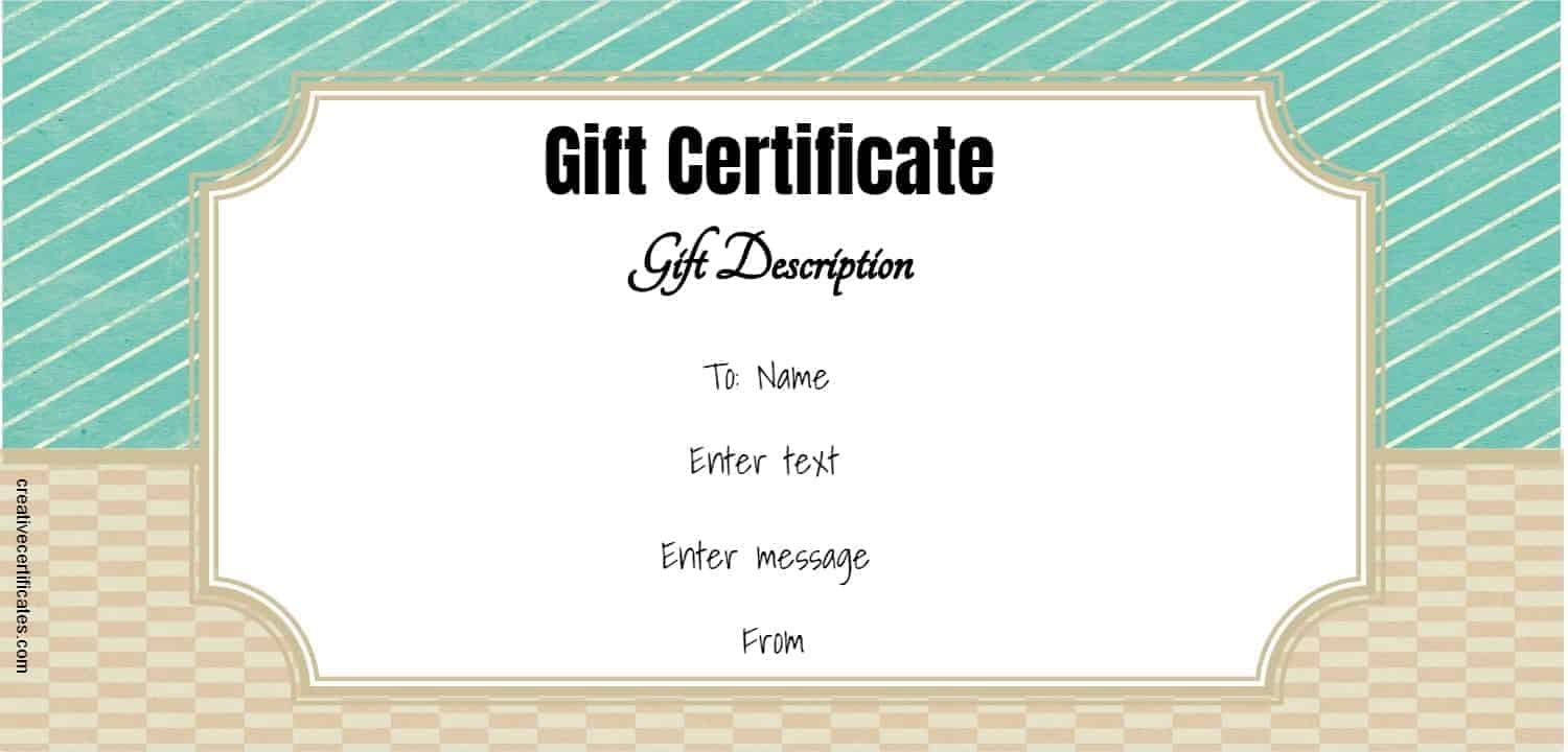 Printable Customizable Gift Certificate Template Printable Templates