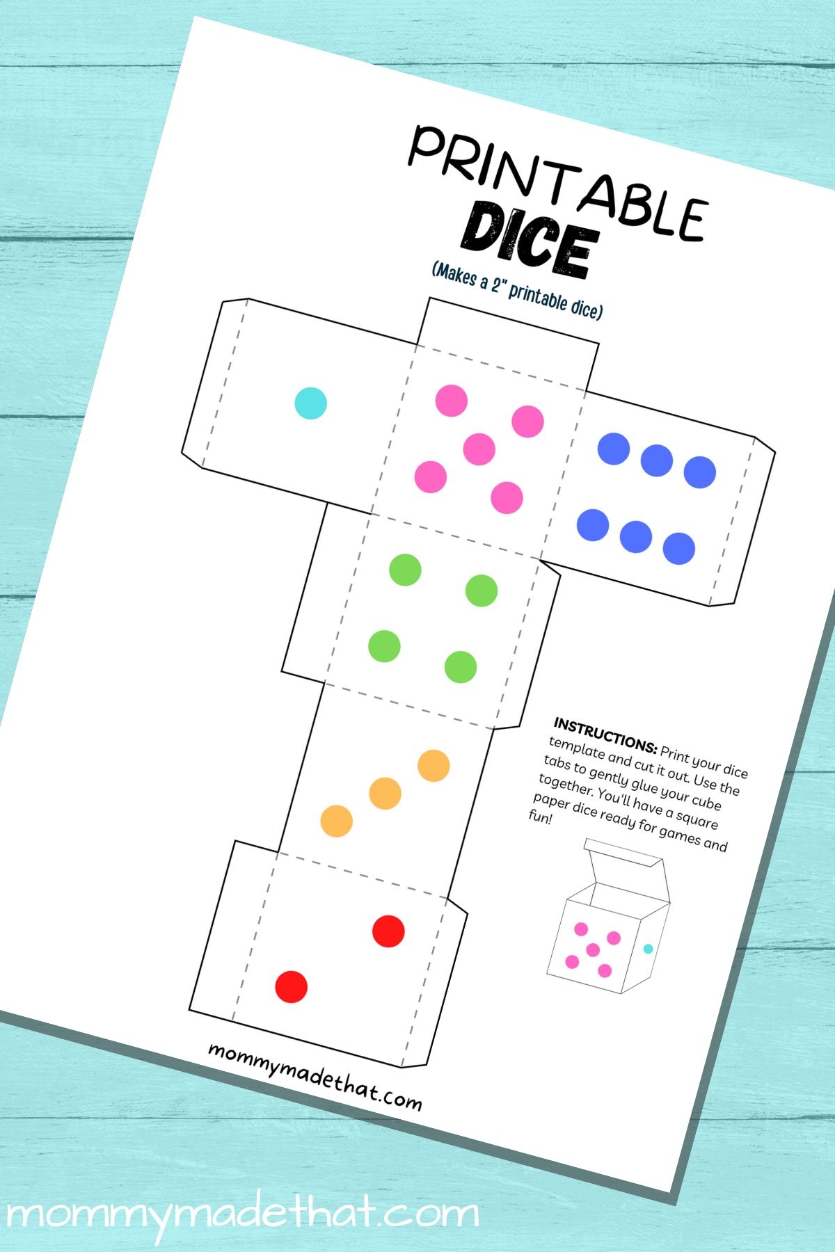 Printable Dice Template How To Make Paper Dice 
