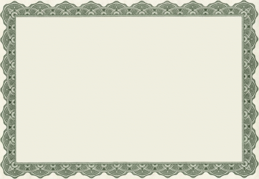 Printable doc blank award certificate template border