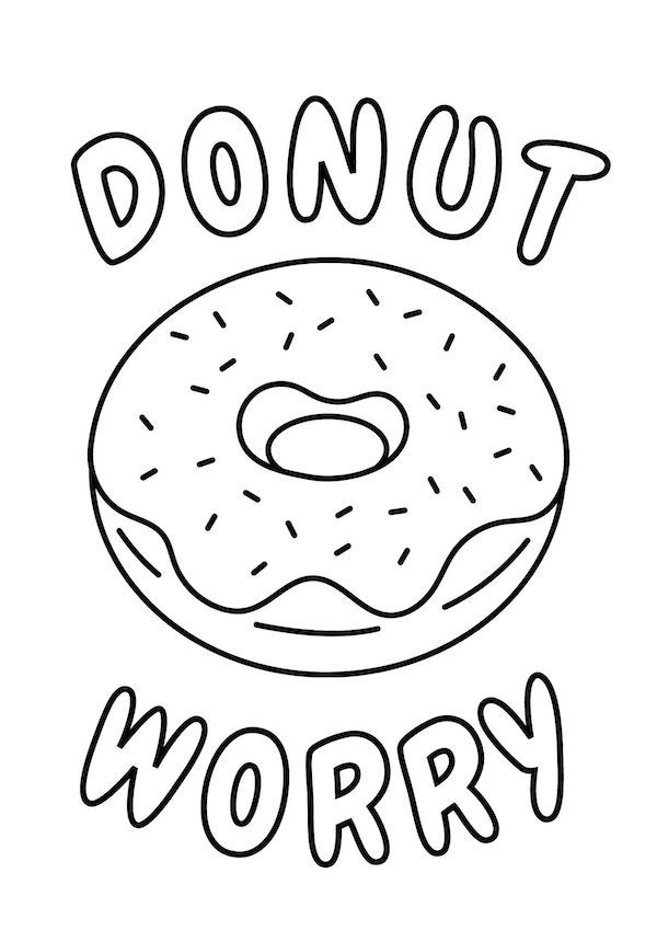 Printable Donut Coloring Pages