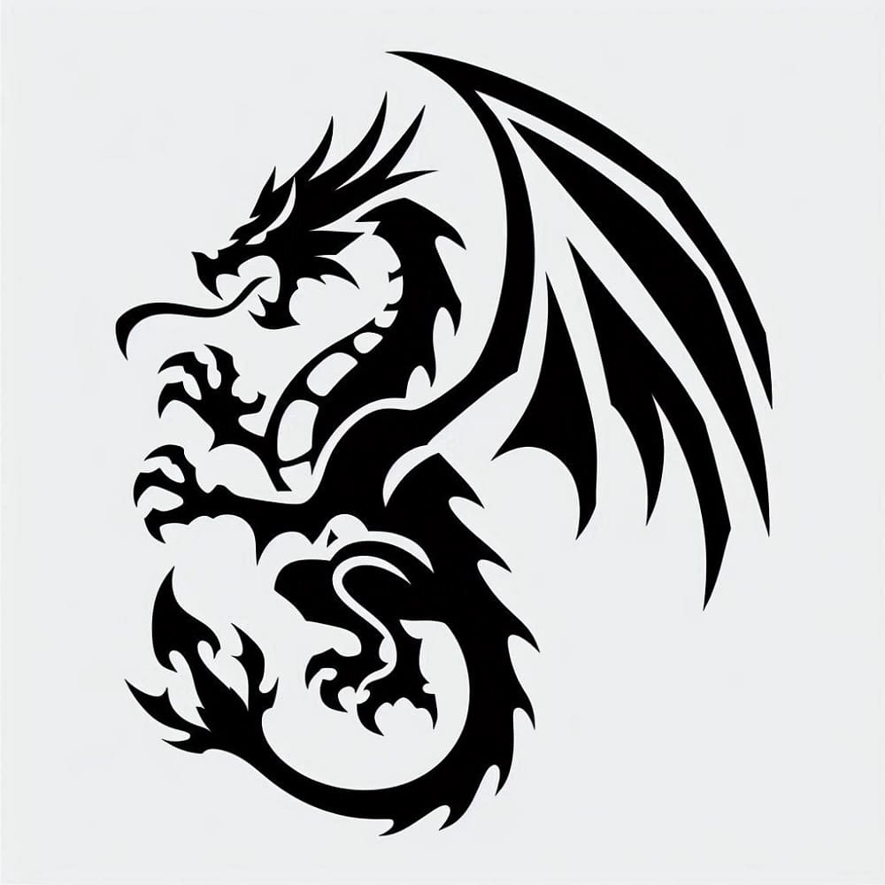 Printable Dragon Stencil PrintableLib