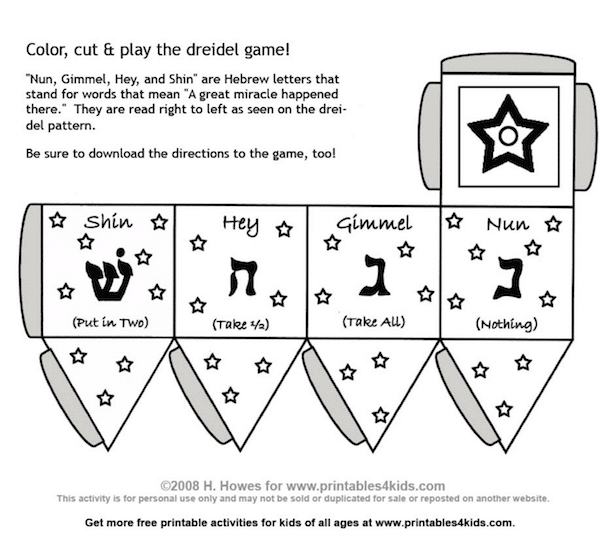 Printable Dreidel Template