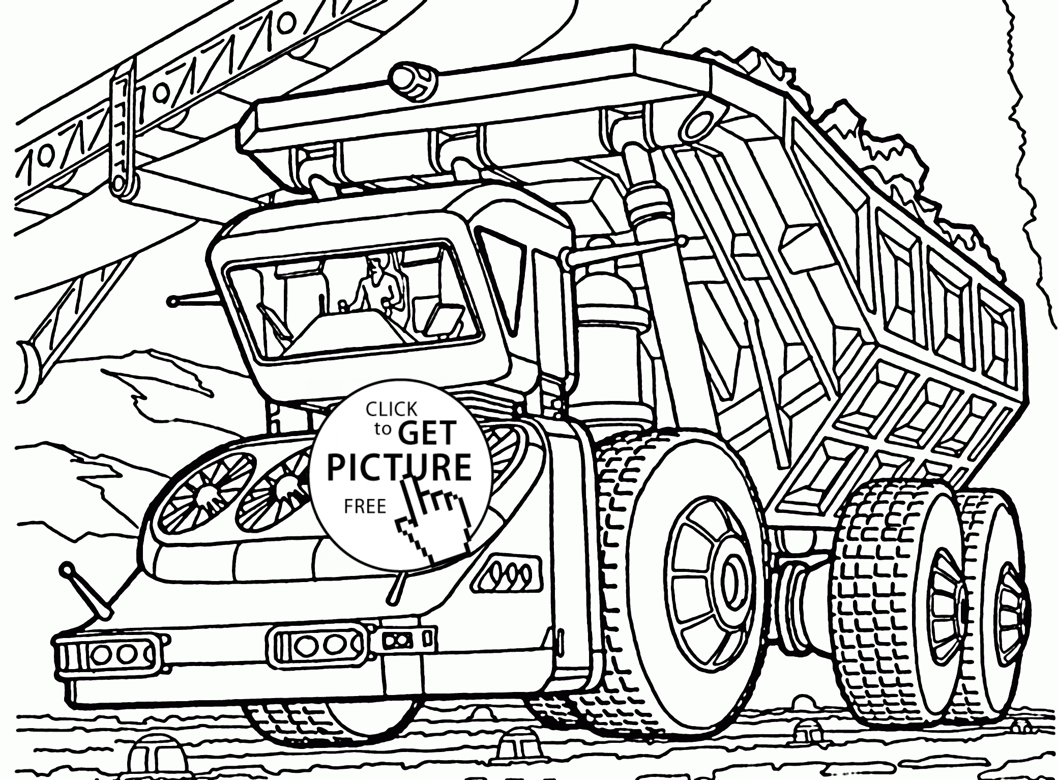 Printable Dump Truck Coloring Pages Dump Truck Free Coloring Page