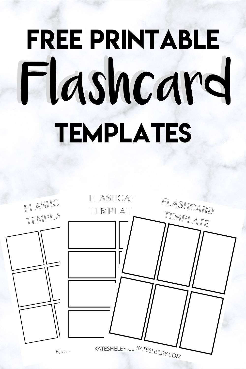 free editable flash card template