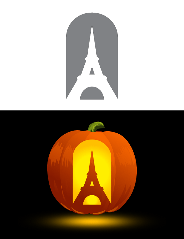 Printable Eiffel Tower Pumpkin Stencil