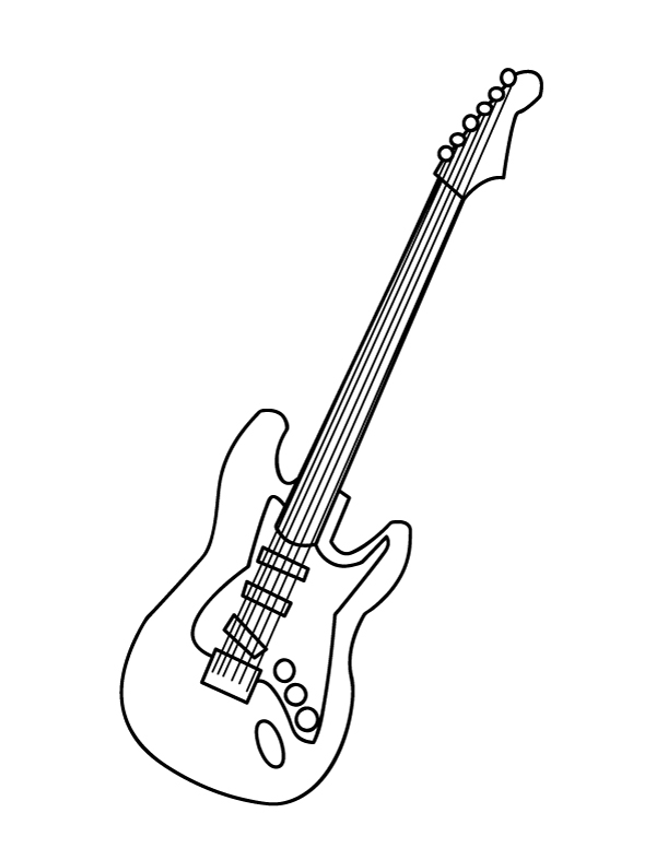 Printable Electric Guitar Coloring Page