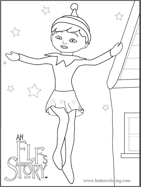 printable elf on the shelf pictures to color