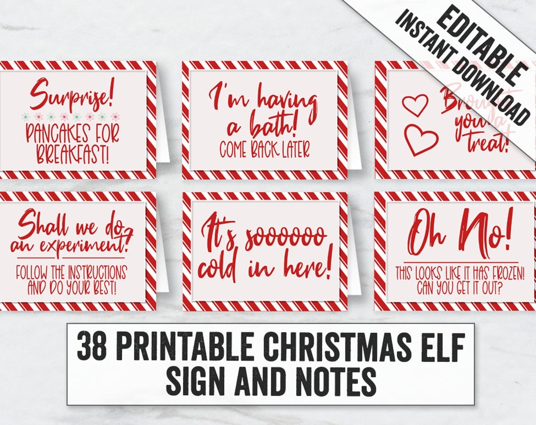 Printable Elf Signs 38 Elf Printables Elf Activity Notes Printable 