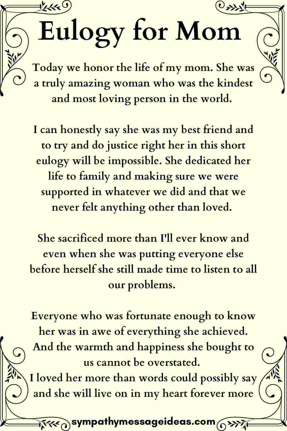 free printable eulogy letters