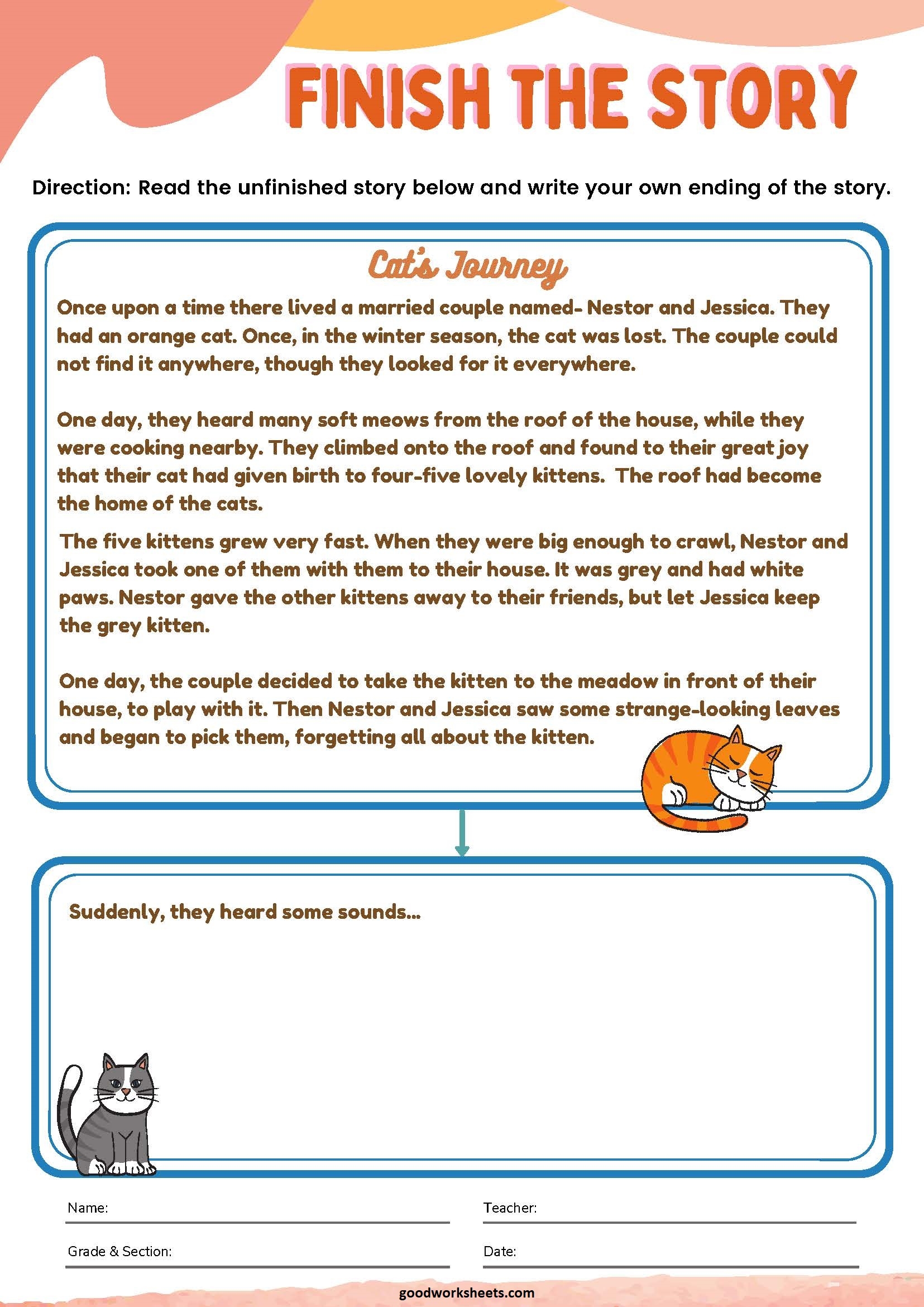 Printable Finish The Story Worksheets With Answer Key GoodWorksheets