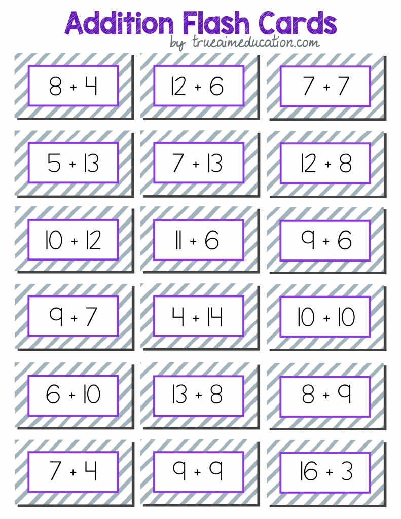 Printable Flash Cards Free Printable Addition Flash Cards Printable
