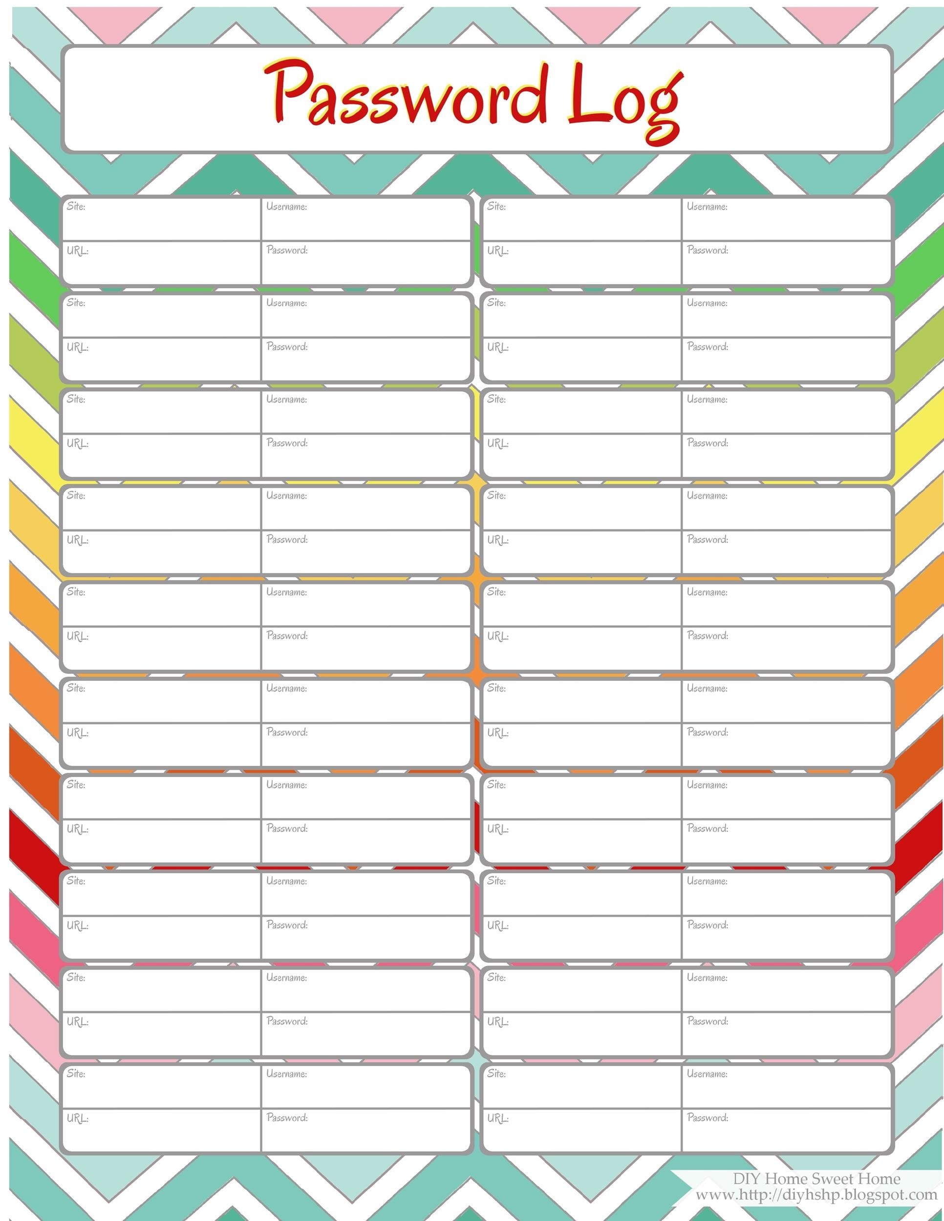 Printable Forms For Passwords Printable Forms Free Online
