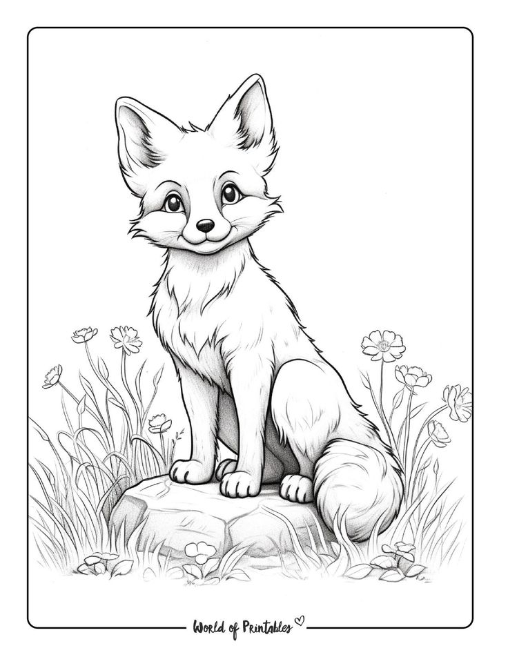 Printable Fox Coloring Pages Behold Vibrant Fox Colouring Pictures 