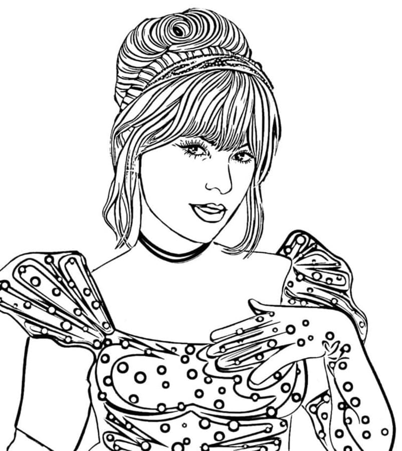 Printable Taylor Swift Coloring Page