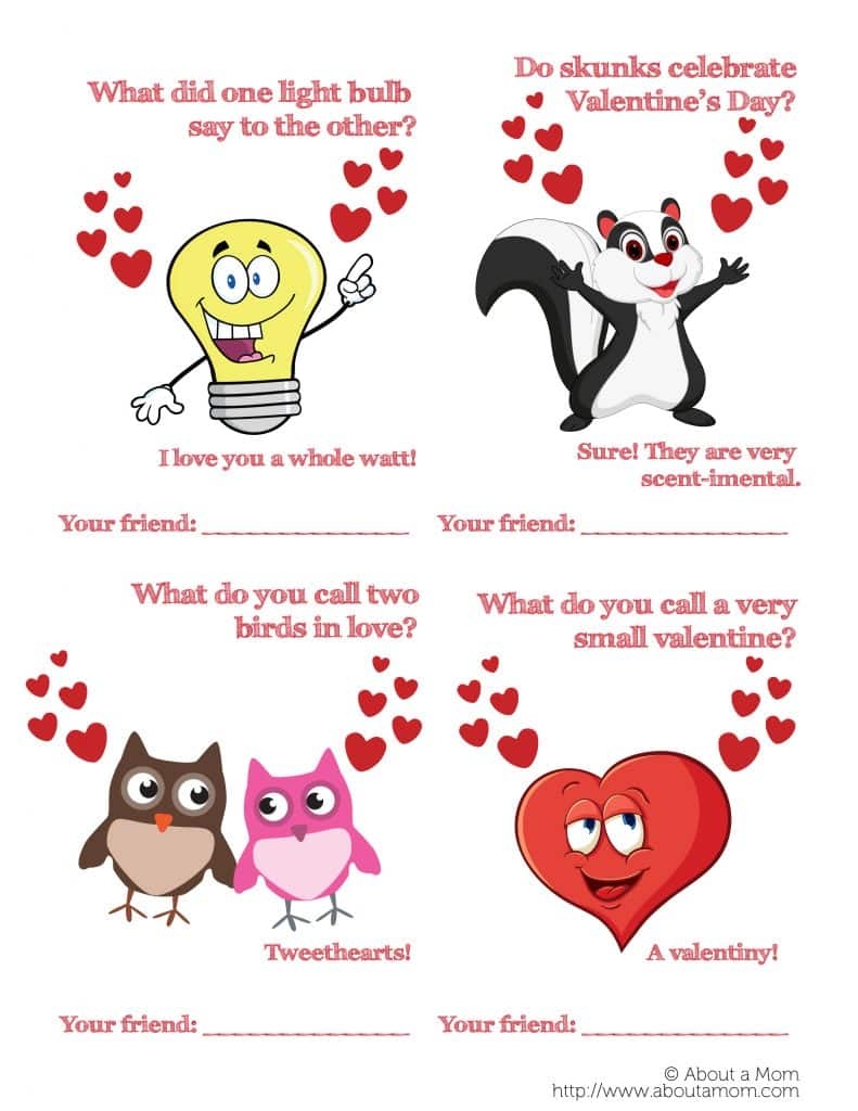 valentines card printable for kids