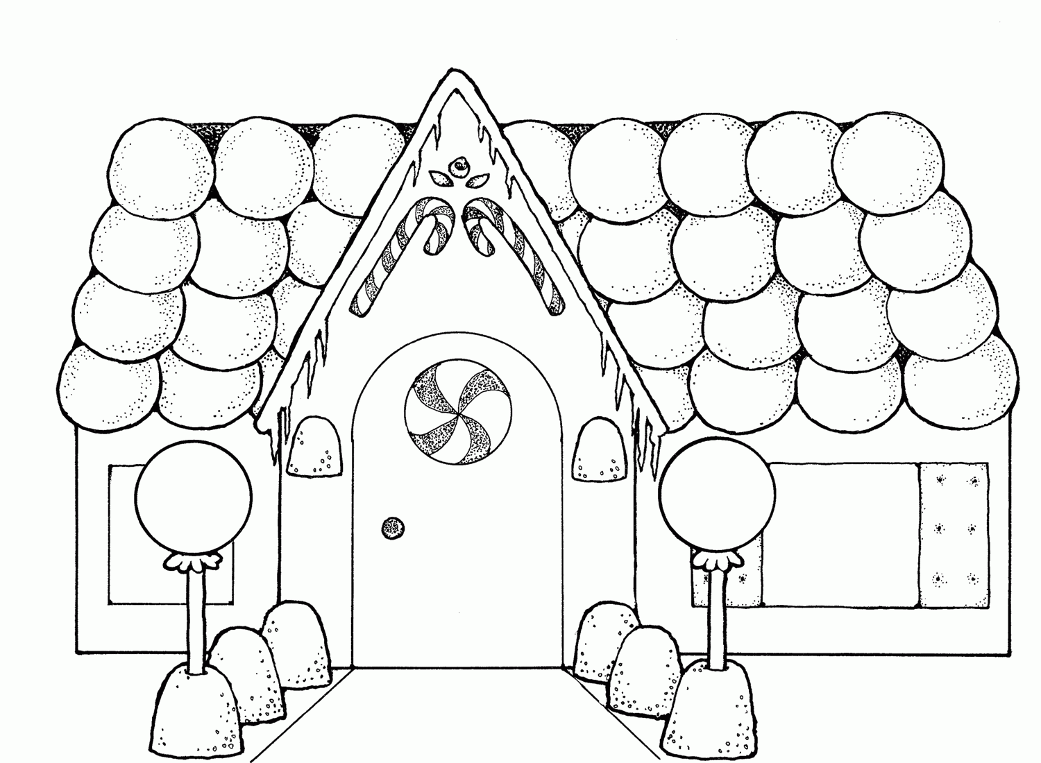 Printable Gingerbread House Coloring Pages Coloring Home