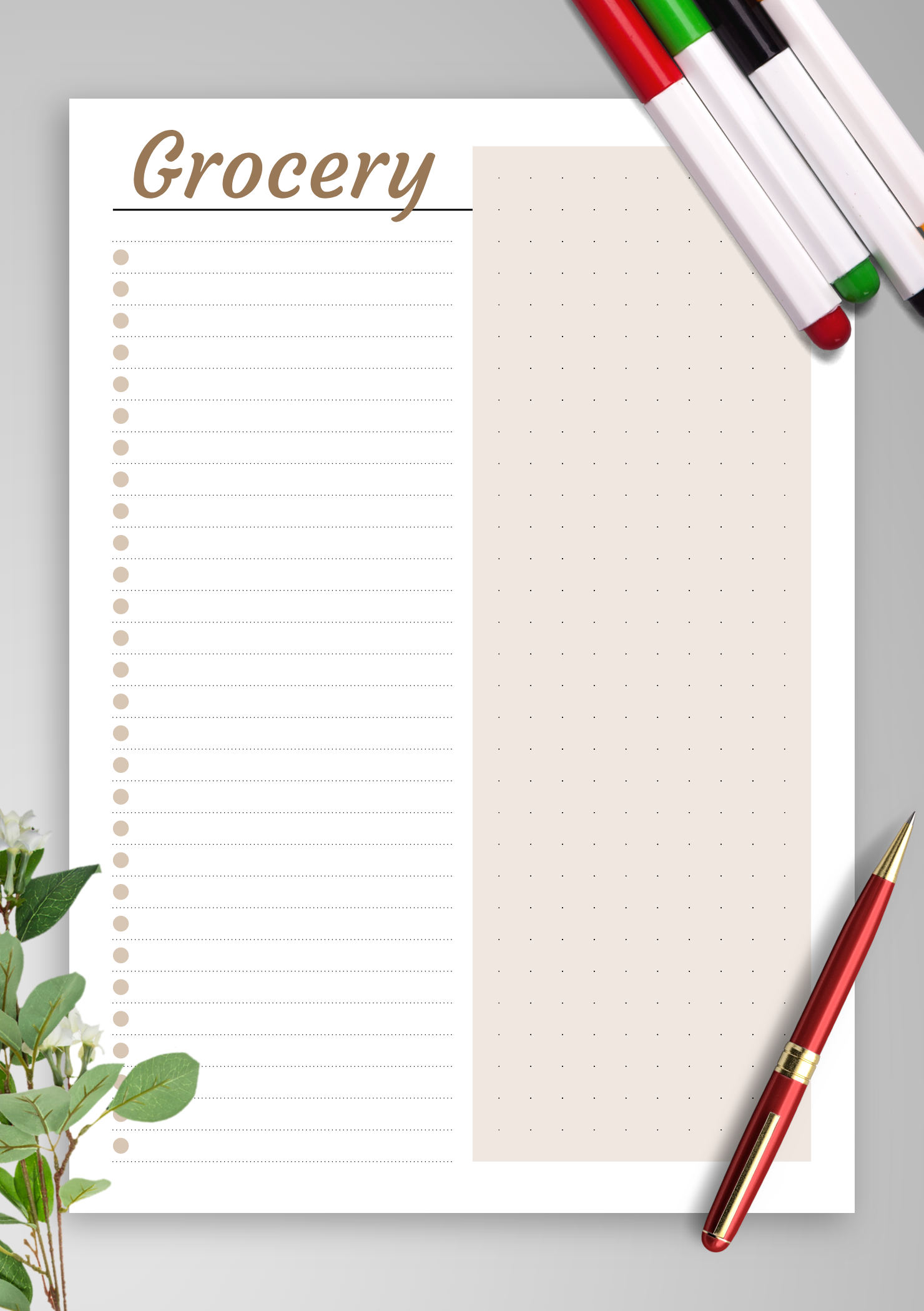 free printable grocery list template pdf