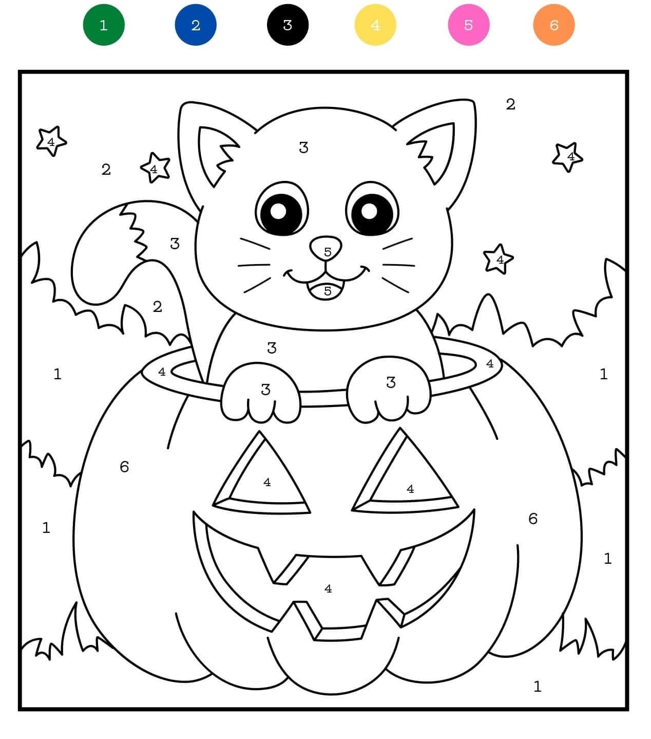Printable Halloween Color By Number Coloring Pages Coloring Pages