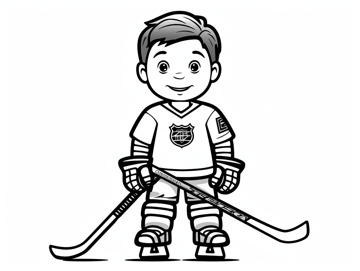 Printable Hockey Player To Color Coloring Page