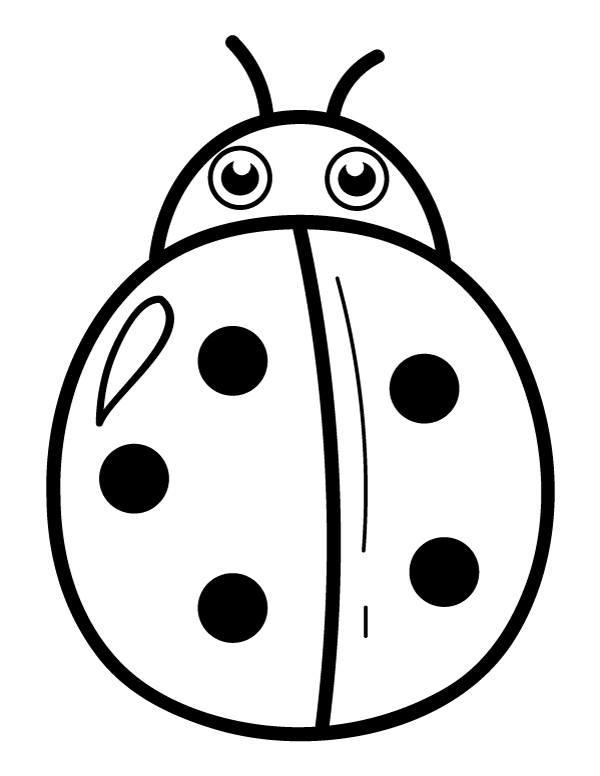 Printable Kawaii Lady Bug Coloring Page