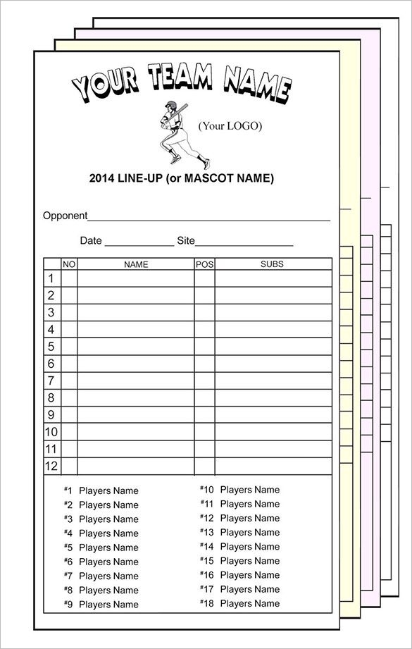Printable Lineup Cards Softball Printable Word Searches