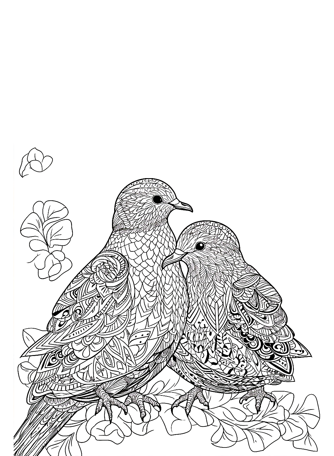 Printable Mandala Doves Coloring Page Free Printable Coloring Pages