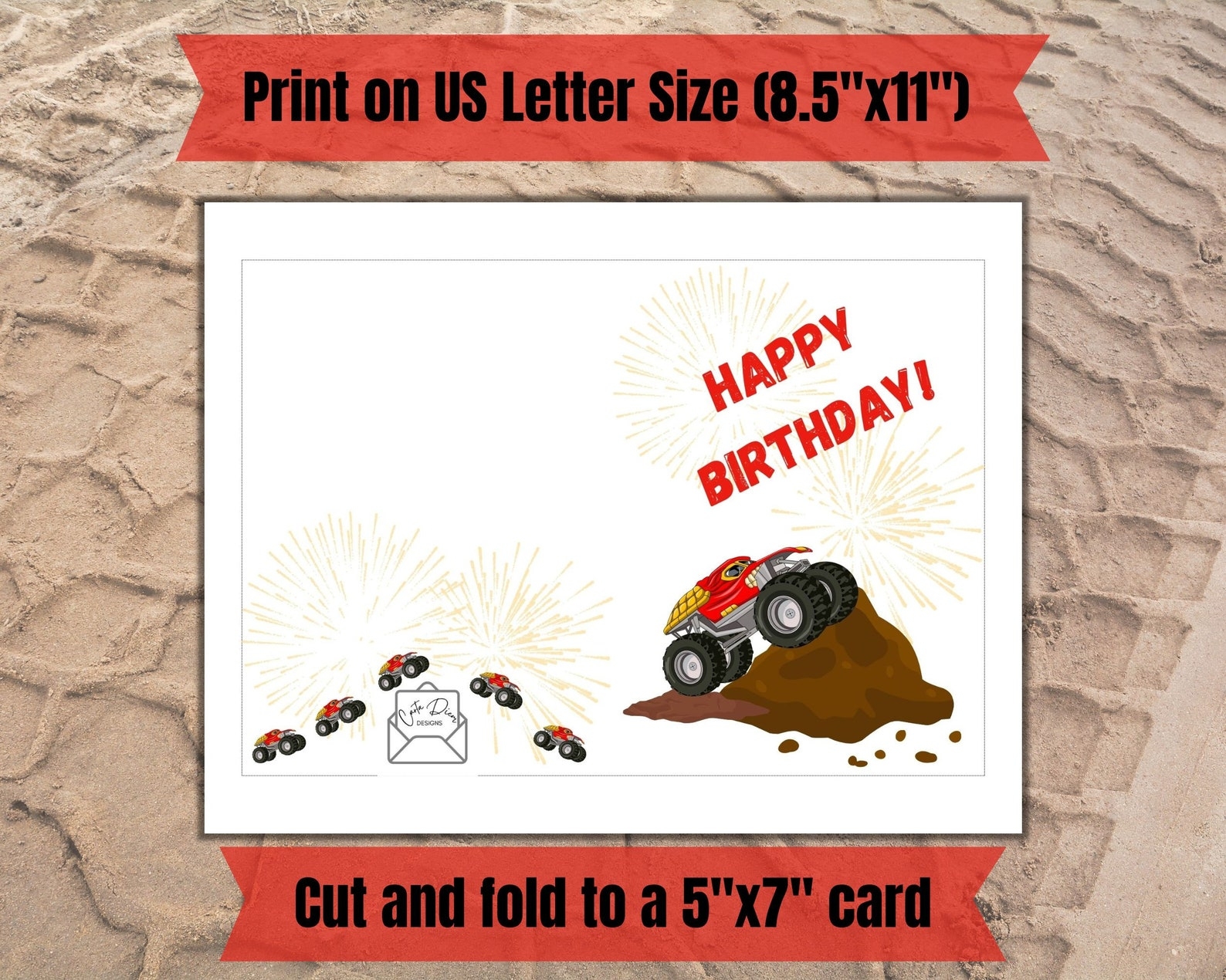 truck birthday card printable