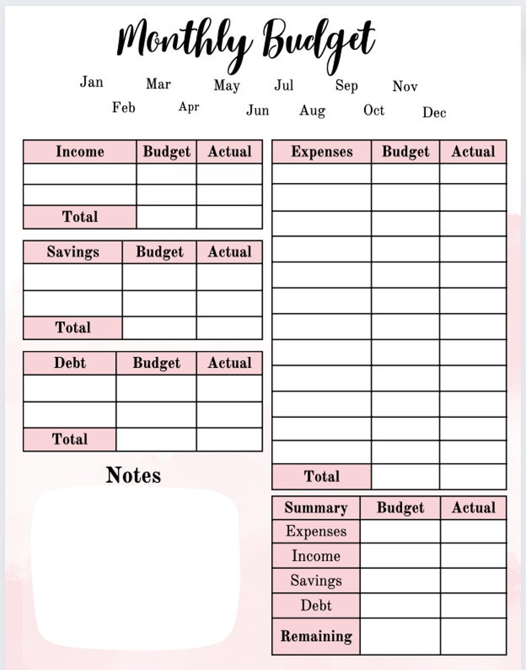 free printable weekly budget worksheet pdf