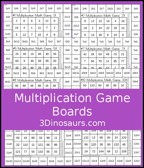 multiplication printable board game