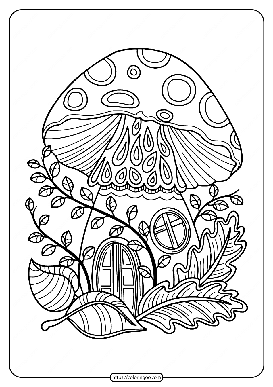 Mushroom Coloring Pages Printable