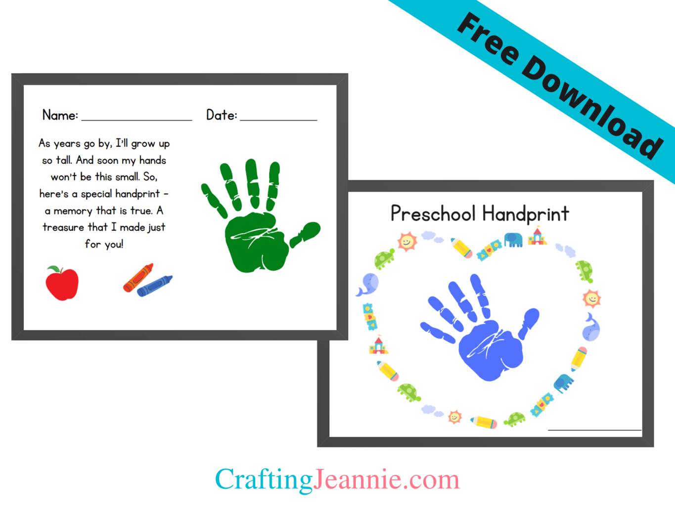 Printable My First Day Handprint Template Free Printable