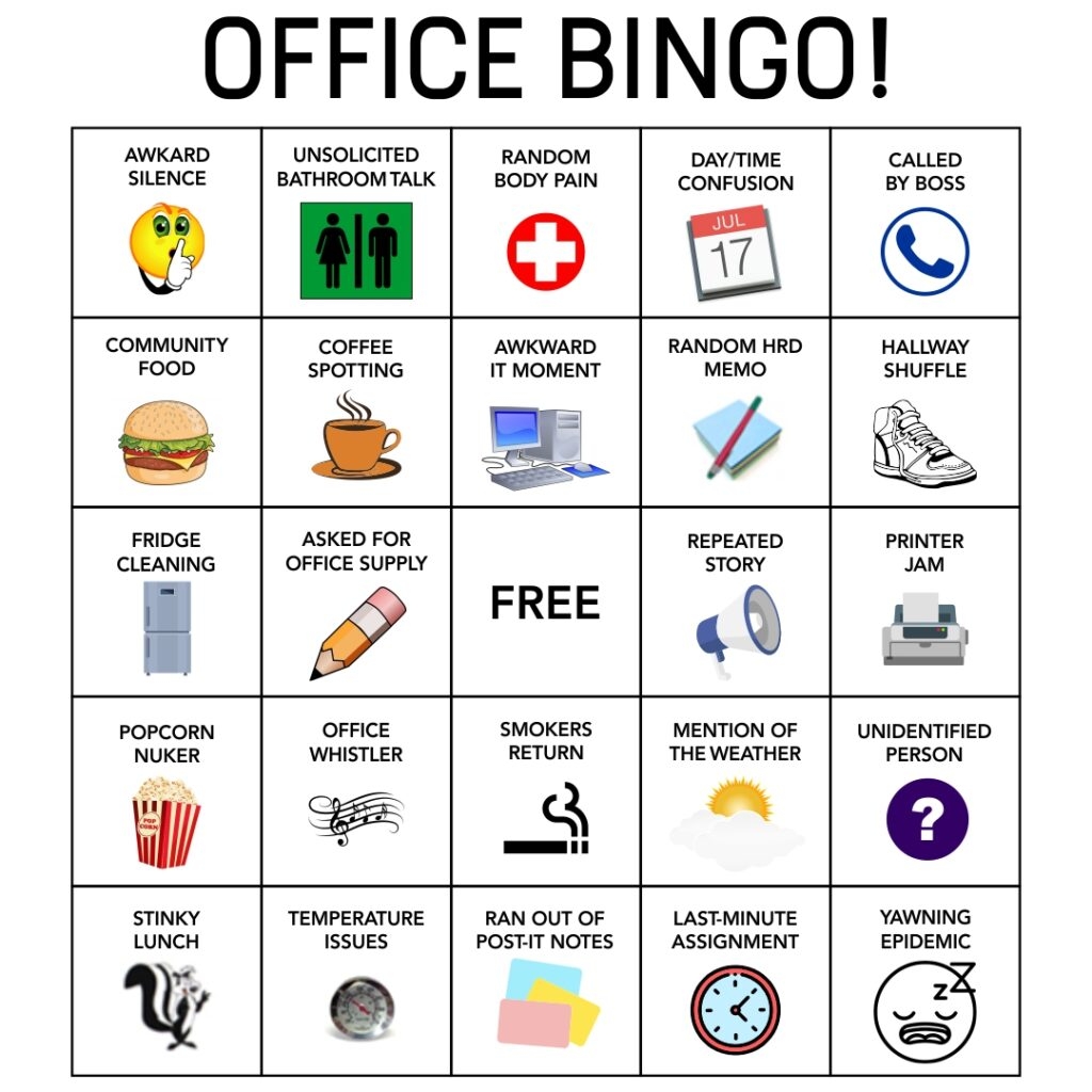 Printable Office Bingo Printable JD