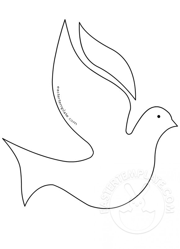Printable Outline Dove Design Easter Template