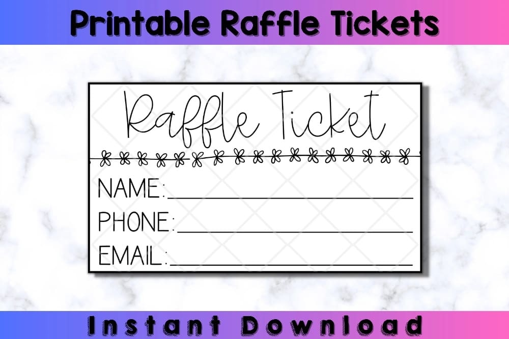 Printable Raffle Ticket Template Download Free Download And Print For