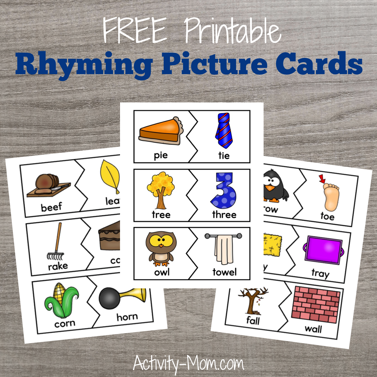 Printable Rhyming Cards