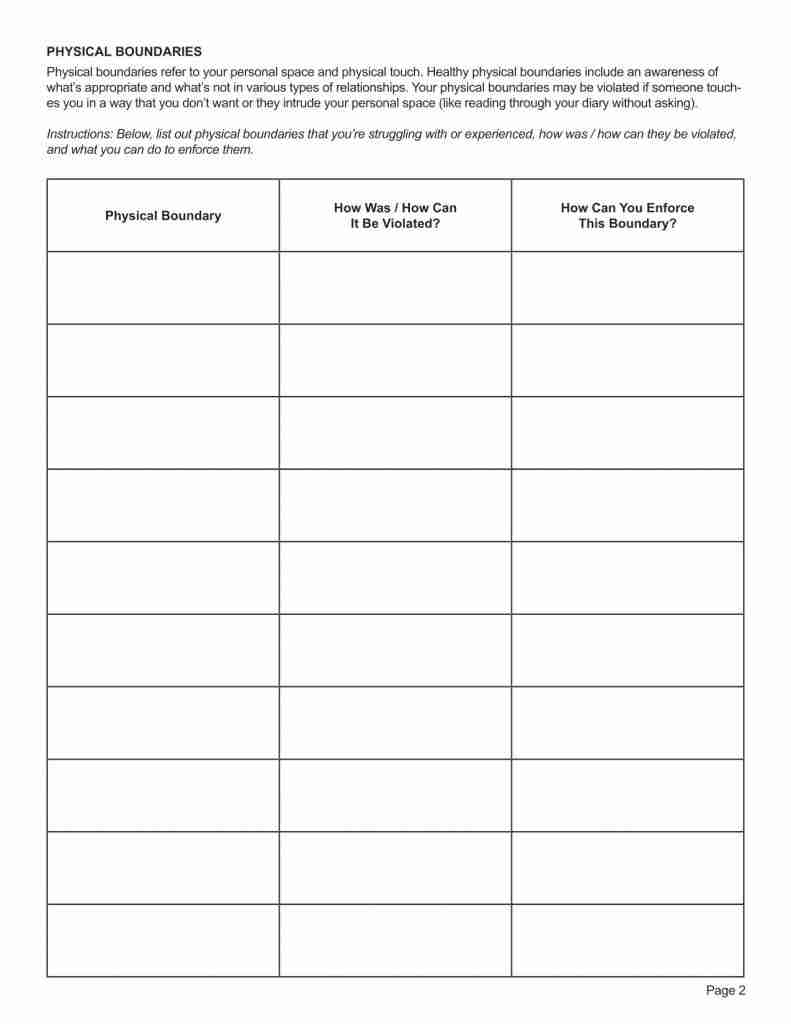 free printable setting boundaries worksheet pdf