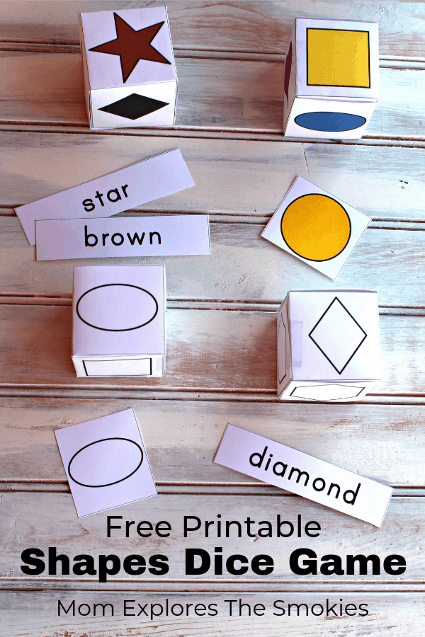 Printable Shapes Dice Game For Kids
