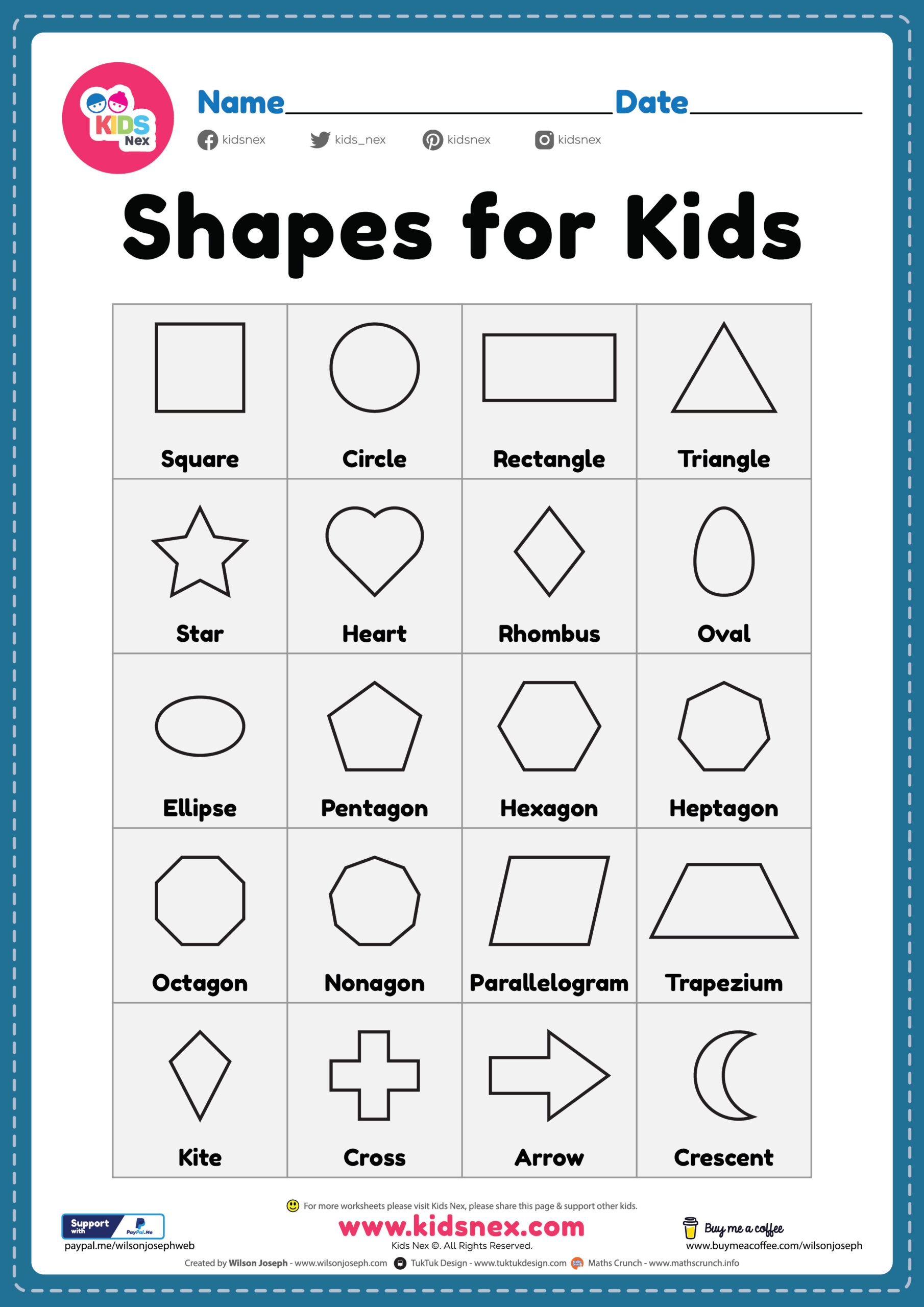 printable shapes activities for toddlers