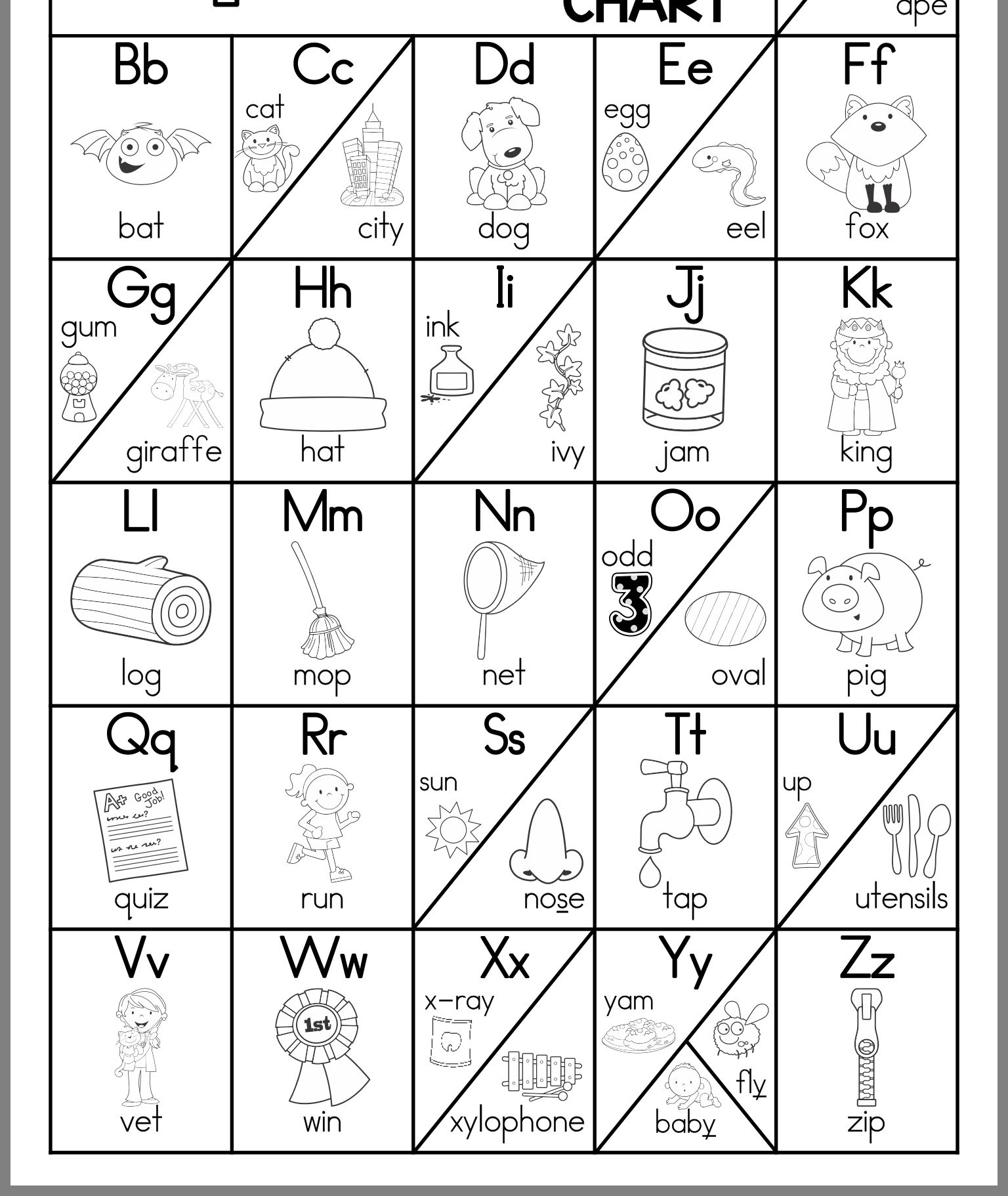 Printable Sing Spell Read And Write Alphabet Chart Printable Word 