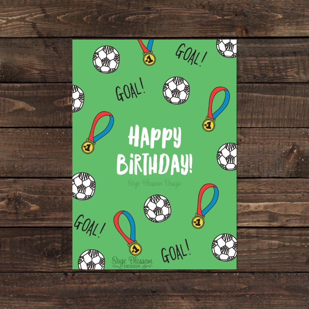 soccer birthday card printable
