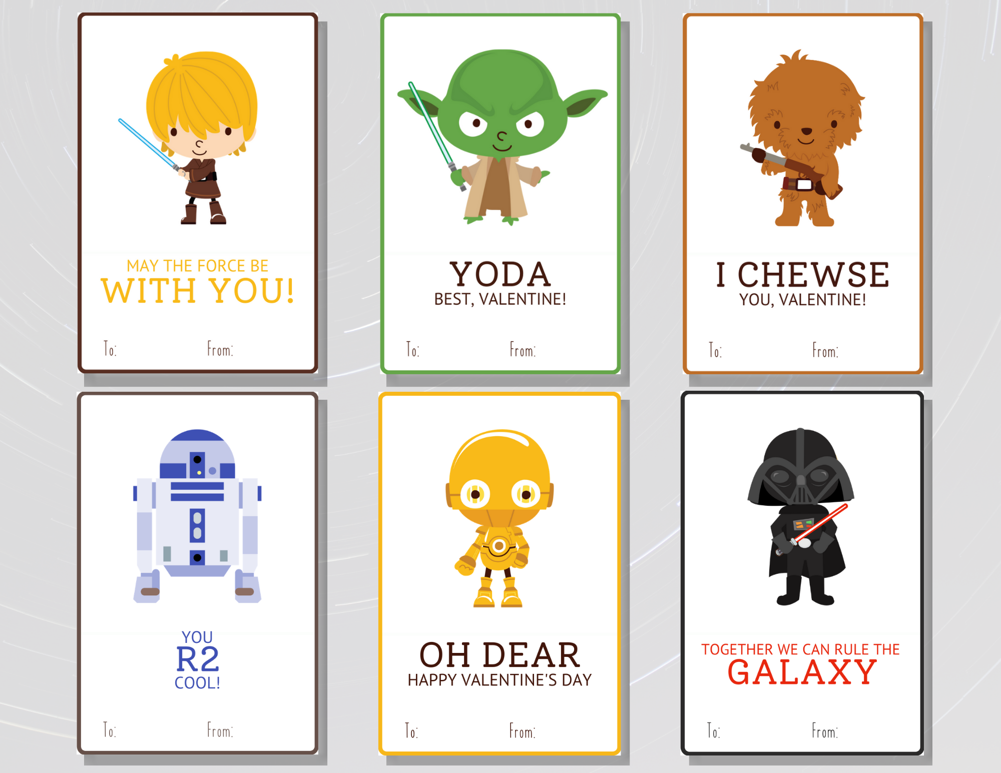 star wars valentines day cards printable