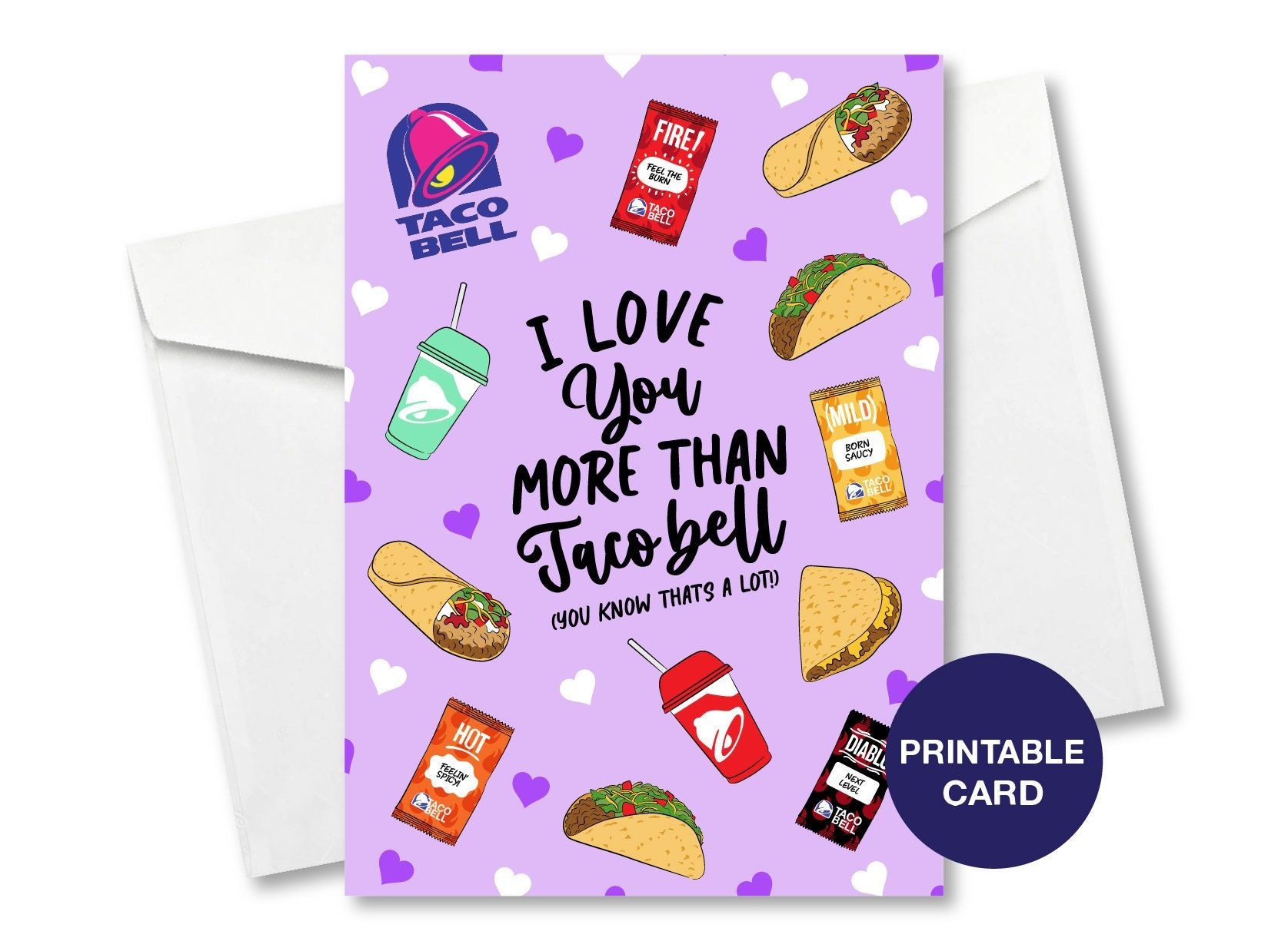 PRINTABLE Taco Bell Birthday Card Taco Bell Card Etsy In 2022