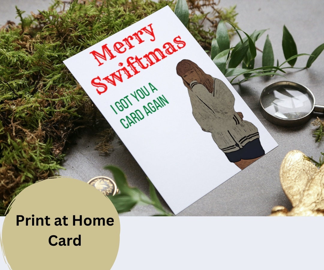 Printable Taylor Swift Christmas Card Print at home Swiftmas 
